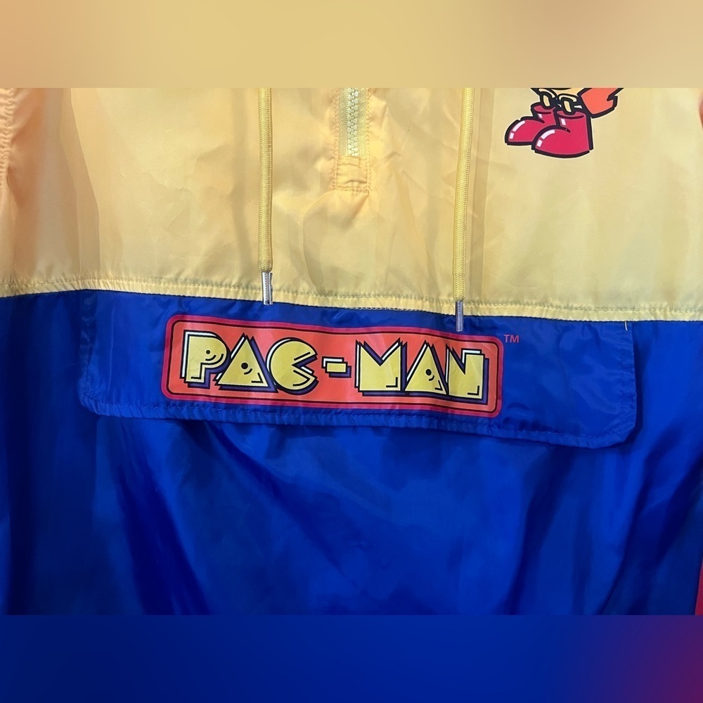 Pac-Man Video Game Hoodie Windbreaker Jacket - Picture 3 of 10